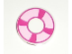 Part No: 4150pb106  Name: Tile, Round 2 x 2 with Magenta and Bright Pink Life Preserver, Curved Bands Pattern