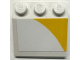 Part No: 4161pb04L  Name: Slope 33 3 x 3 with Yellow Curved Corner Panel Pattern Model Left Side (Sticker) - Set 75181