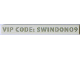 Part No: 4162pb052  Name: Tile 1 x 8 with 'VIP CODE: SWINDON09' Pattern