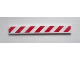 Part No: 4162pb097L  Name: Tile 1 x 8 with Red and White Danger Stripes Pattern Model Left Side (Sticker) - Set 60017