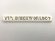 Part No: 4162pb161  Name: Tile 1 x 8 with 'VIP: BRICKWORLD09' Pattern