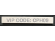 Part No: 4162pb195  Name: Tile 1 x 8 with 'VIP CODE: CPH09' Pattern