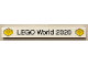 Part No: 4162pb284  Name: Tile 1 x 8 with 'LEGO World 2020' and Bricks Pattern