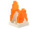Part No: 41685pb01  Name: Wave Pixelated (Flame) on Plate 2 x 2 with 2 Studs in Center with Molded Trans-Orange Fire Pattern