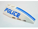 Part No: 41747pb017  Name: Wedge 6 x 2 Right with Blue 'POLICE' and Stripes Pattern