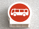 Part No: 41970pb13  Name: Duplo, Brick 1 x 2 x 2 Round Top with White Bus on Red Background Pattern