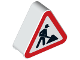 Part No: 42025pb03  Name: Duplo, Brick 1 x 3 x 2 Triangle Road Sign with Construction Worker Pattern