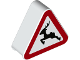 Part No: 42025pb15  Name: Duplo, Brick 1 x 3 x 2 Triangle Road Sign with Leaping Deer Pattern