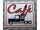 Part No: 4215bpx15  Name: Panel 1 x 4 x 3 - Hollow Studs with Red Café (Cafe) and Black Semi-Truck Pattern