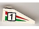 Part No: 4286pb013R  Name: Slope 33 3 x 1 with Black Number 1 on Green and Red Stripes Pattern Model Right Side (Sticker) - Set 6539