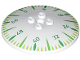 Part No: 44375bpb34  Name: Dish 6 x 6 Inverted (Radar) - Solid Studs with Gauge with Green, Bright Green and Lime Indicator Lines and Numbers 0, 8, 16, 24, 32, 40, 48, and 56 Pattern