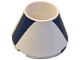 Part No: 4742pb004  Name: Cone 4 x 4 x 2 Hollow No Studs with Wide Dark Blue Diagonal Stripes Pattern