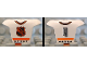Part No: 47577pb04  Name: Minifigure Hockey Body Armor with Orange and Black NHL Logo, Stars, Stripes, Collar, and Number 4 Pattern