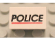 Part No: 4865pb002  Name: Panel 1 x 2 x 1 with 'POLICE' Red Line Pattern