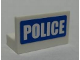 Part No: 4865pb013  Name: Panel 1 x 2 x 1 with 'POLICE' White on Blue Pattern (Sticker) - Set 7741