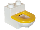 Part No: 4911c01  Name: Duplo, Furniture Toilet with Yellow Seat (4911 / 4912)