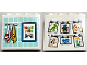 Part No: 49311pb038  Name: Brick 1 x 4 x 3 with Towels, Poster with 'WASH YOUR' and Minifigure Hands and Hanging Children's Paintings Pattern on Both Sides (Stickers) - Set 60291