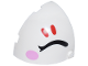 Part No: 49612pb03R  Name: Brick, Round Corner 4 x 4 x 2 2/3 Dome Top with Black Closed Eyelid, Bright Pink Cheek Oval, and Red Eyelashes Pattern Model Right Side