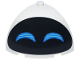 Part No: 49612pb04  Name: Brick, Round Corner 4 x 4 x 2 2/3 Dome Top with Black Oval, Medium Azure Crescent Moon Shaped Eyes with Blue Lines and Outline Pattern (EVE Face)