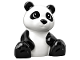 Part No: 49989pb01  Name: Duplo Bear Baby Cub, Sitting with Molded Black Ears, Nose, Arms, Legs, and Tail, and Printed Eyes Pattern (Panda Bear)