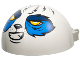 Part No: 50747pb23  Name: Windscreen 6 x 6 x 3 Canopy Half Sphere with Dual 2 Fingers with Panda Face with Blue and Dark Blue Fur, Bright Light Orange Eyes, Black Nose and Mouth Pattern