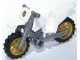 Part No: 50860c04pb01  Name: Motorcycle Dirt Bike with Flat Silver Chassis and Pearl Gold Wheels with Gold Badge Pattern (Sticker) - Set 60137