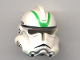 Part No: 50995pb04  Name: Minifigure, Headgear Helmet SW Clone Trooper Ep.3 with Green Stripes Pattern
