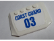 Part No: 52031pb143  Name: Wedge 4 x 6 x 2/3 Triple Curved with Blue 'COAST GUARD' and '03' on White Background Pattern (Sticker) - Set 60165