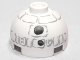 Part No: 553pb015  Name: Brick, Round 2 x 2 Dome Top with Gray Lines and Coal Pieces Pattern (Snowman R2-D2)