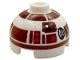 Part No: 553pb059  Name: Brick, Round 2 x 2 Dome Top with Reddish Brown Panels and Band Around Dome Pattern (R7-D4)