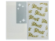 Part No: 57895pb137  Name: Glass for Window 1 x 4 x 6 with Gold Friends Logos and Sparkles on Light Bluish Gray Background Pattern on Both Sides (Stickers) - Set 41448