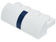 Part No: 5842pb01  Name: Slope, Curved 2 x 4 with 4 Recessed Studs with Dark Blue Vertical Stripe Pattern