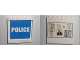 Part No: 59349pb007  Name: Panel 1 x 6 x 5 with White 'POLICE' on Blue Background Inside and Bulletin Board on Outside Pattern (Stickers) - Set 7744