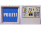 Part No: 59349pb075  Name: Panel 1 x 6 x 5 with White 'POLIZEI' on Blue Background Inside and Bulletin Board on Outside Pattern (Stickers) - Set 7744