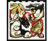 Part No: 59349pb241  Name: Panel 1 x 6 x 5 with Black, Gold, Red and White Dragon, Ninja Minifigure, Cloud and Tornado Pattern (Sticker) - Set 70670