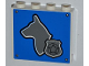 Part No: 60581pb008  Name: Panel 1 x 4 x 3 with Side Supports - Hollow Studs with Dog Head and Silver Police Badge on Blue Background Pattern (Sticker) - Set 4441