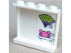 Part No: 60581pb104  Name: Panel 1 x 4 x 3 with Side Supports - Hollow Studs with Fan and Crab on Shelf Pattern on Inside (Sticker) - Set 41315
