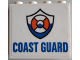 Part No: 60581pb176  Name: Panel 1 x 4 x 3 with Side Supports - Hollow Studs with Blue 'COAST GUARD' and Logo Pattern (Sticker) - Set 60167