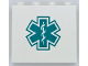 Part No: 60581pb250  Name: Panel 1 x 4 x 3 with Side Supports - Hollow Studs with Dark Turquoise EMT Star of Life Pattern
