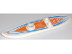 Part No: 6075pb02  Name: Minifigure, Utensil Surfboard Long with Orange and Blue Pattern (Stickers) - Set 7739