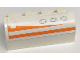 Part No: 6081pb033R  Name: Slope, Curved 2 x 4 x 1 1/3 with 4 Recessed Studs with Hatches and Orange Stripes Pattern Model Right Side (Sticker) - Set 7649
