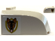 Part No: 61484pb022  Name: Windscreen 5 x 6 x 2 Curved Top Canopy with Dog Head and Gold Police Star Badge Logo Pattern on Both Sides (Stickers) - Set 60369