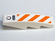 Part No: 61678pb015  Name: Slope, Curved 4 x 1 with Orange and White Diagonal Stripes Pattern (Sticker) - Set 7738