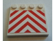 Part No: 6179pb082  Name: Tile, Modified 4 x 4 with Studs on Edge with Red and White Danger Chevrons Pattern (Sticker) - Set 7747