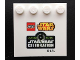 Part No: 6179pb087  Name: Tile, Modified 4 x 4 with Studs on Edge with LEGO Star Wars Logo and Anaheim 2015 Star Wars Celebration Logo Pattern