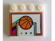 Part No: 6179pb189  Name: Tile, Modified 4 x 4 with Studs on Edge with Basketball and Backboard with Stars Pattern (Sticker) - Set 41312