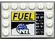 Part No: 6180pb055  Name: Tile, Modified 4 x 6 with Studs on Edges with 'FUEL', Globe and White 'WR' World Racers Logo Pattern (Sticker) - Set 8899