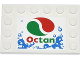 Part No: 6180pb063  Name: Tile, Modified 4 x 6 with Studs on Edges with Bubbles and Octan Logo Pattern (Sticker) - Set 4207