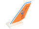 Part No: 6239pb041  Name: Tail Shuttle with Rudder, Blue Line and Coast Guard Logo on Orange Background Pattern on Both Sides (Stickers) - Set 60015