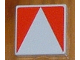 Part No: 6309p0u  Name: Duplo, Tile 2 x 2 with Shape Red Inverse Isosceles Triangle Pattern
